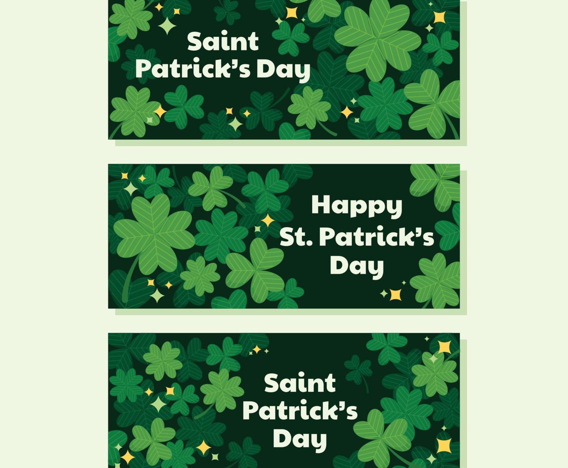 Green Shamrock St Patricks Day Banners