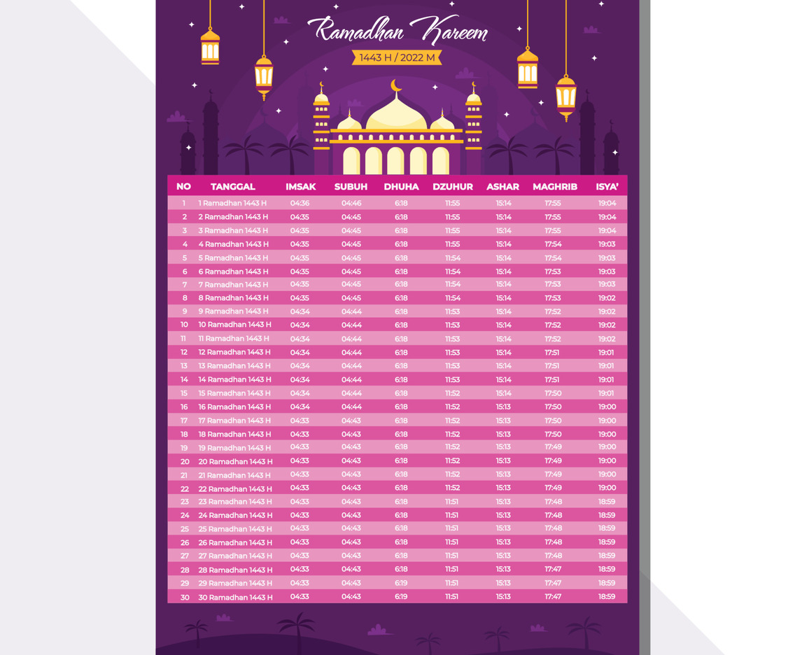 Fasting Month Calendar Template