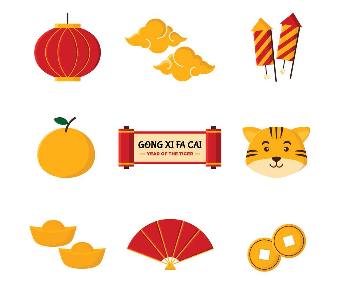 Year of The Tiger Icon Set