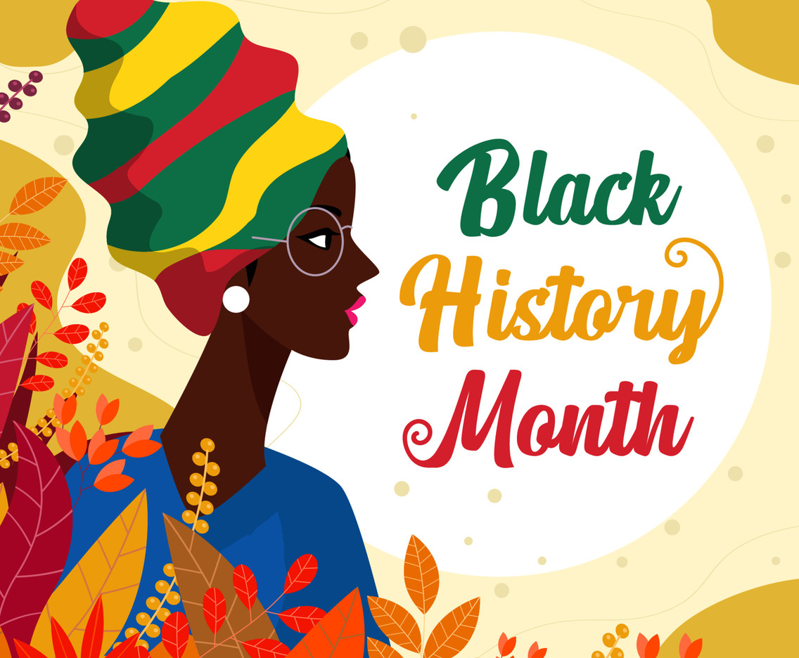 Black History Month with Beautiful Woman Background