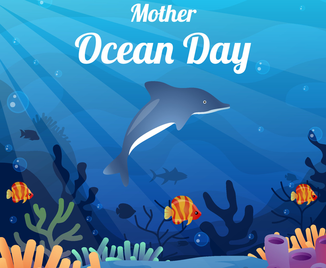 Mother Ocean Day With Deep Ocean Background