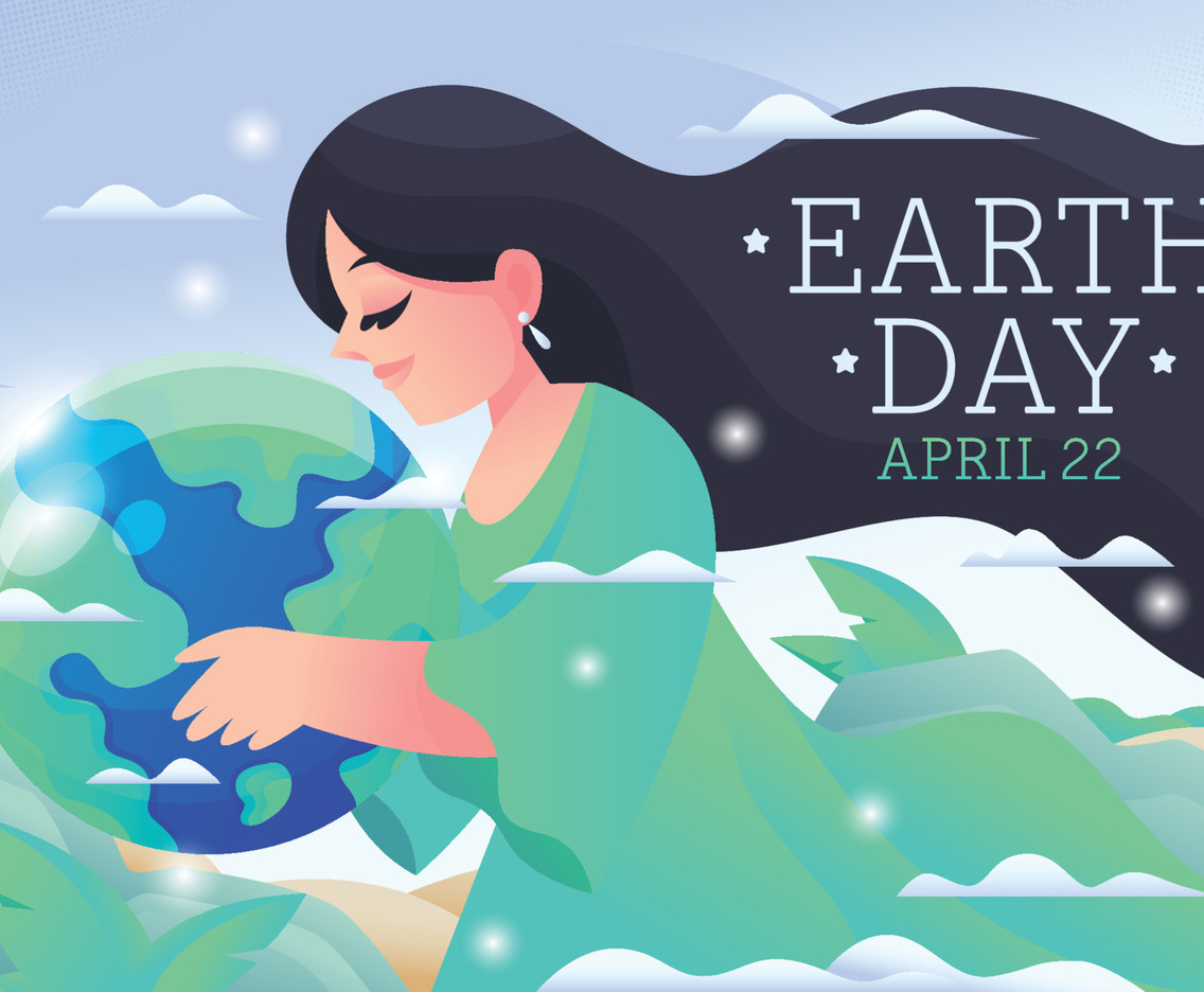 Mother Earth Holds the Earth Concept