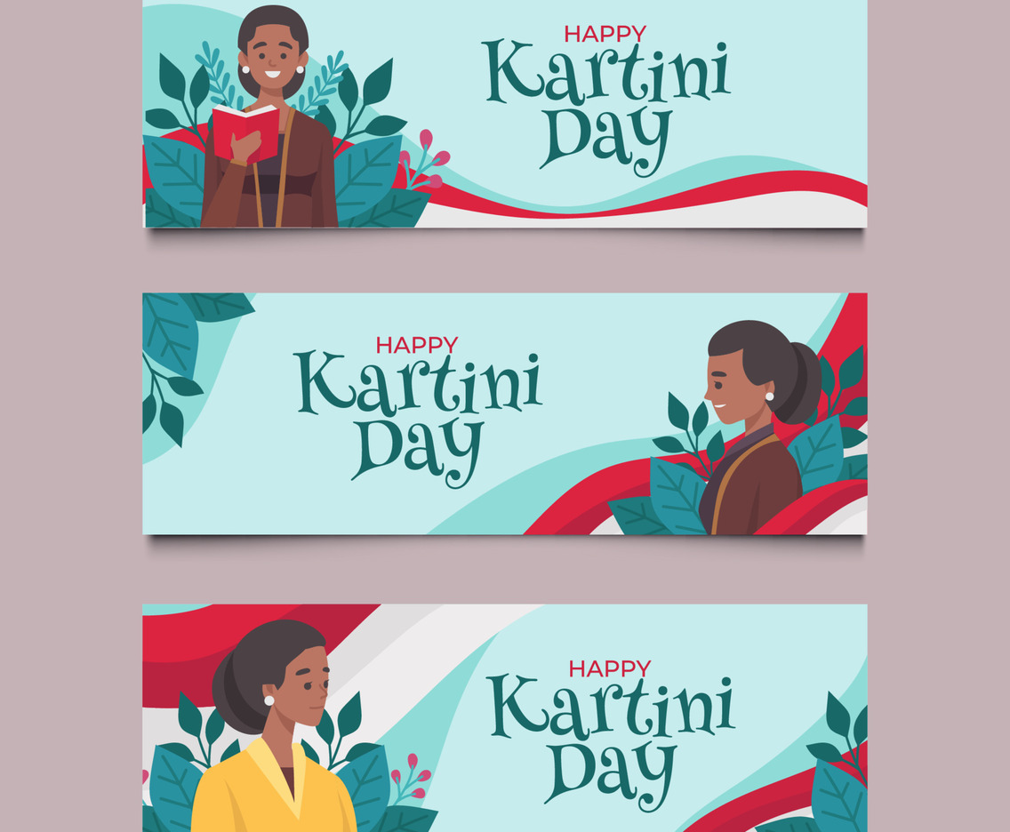 Set of Kartini Day Banner