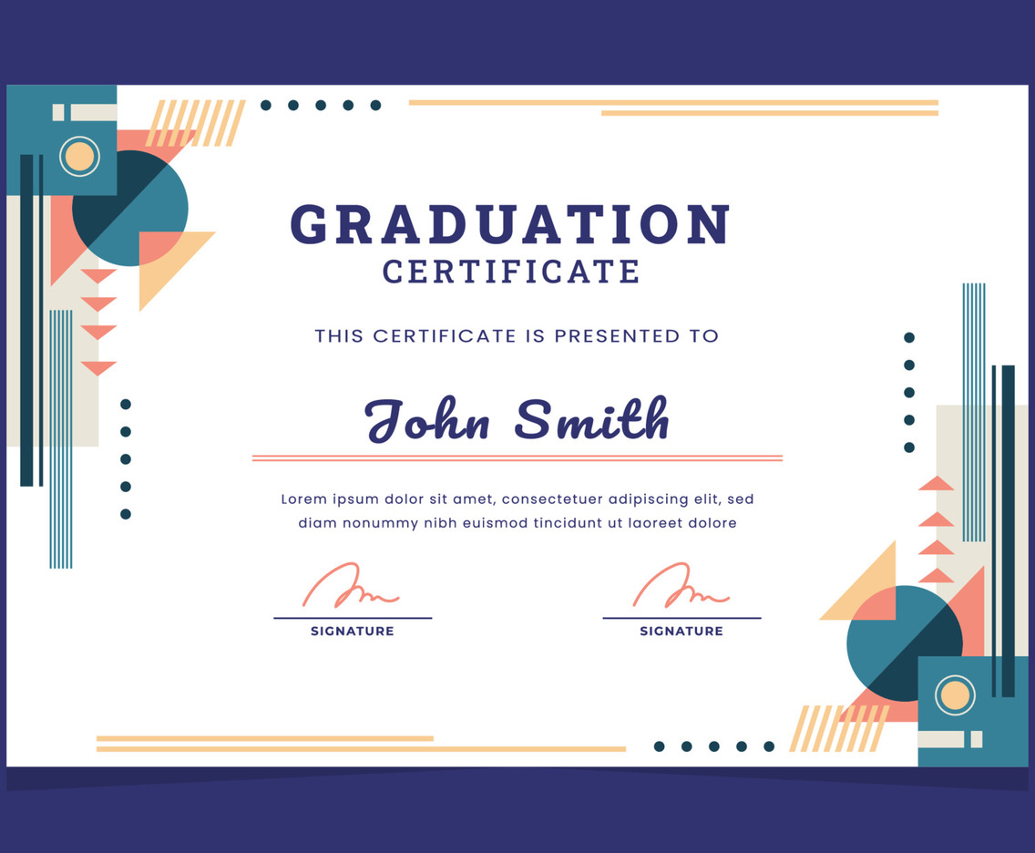Geometric Graduation Certificate Template