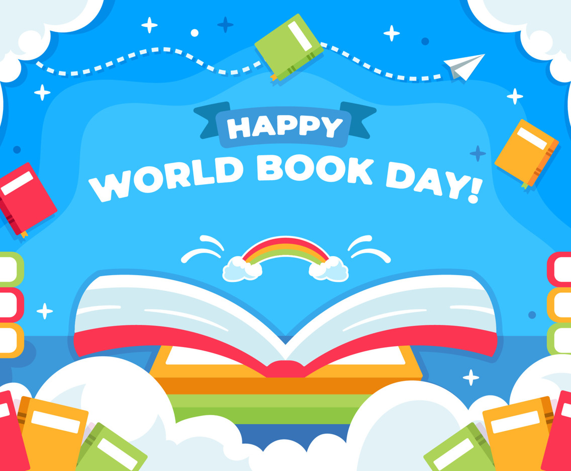Colorful World Book Day Background