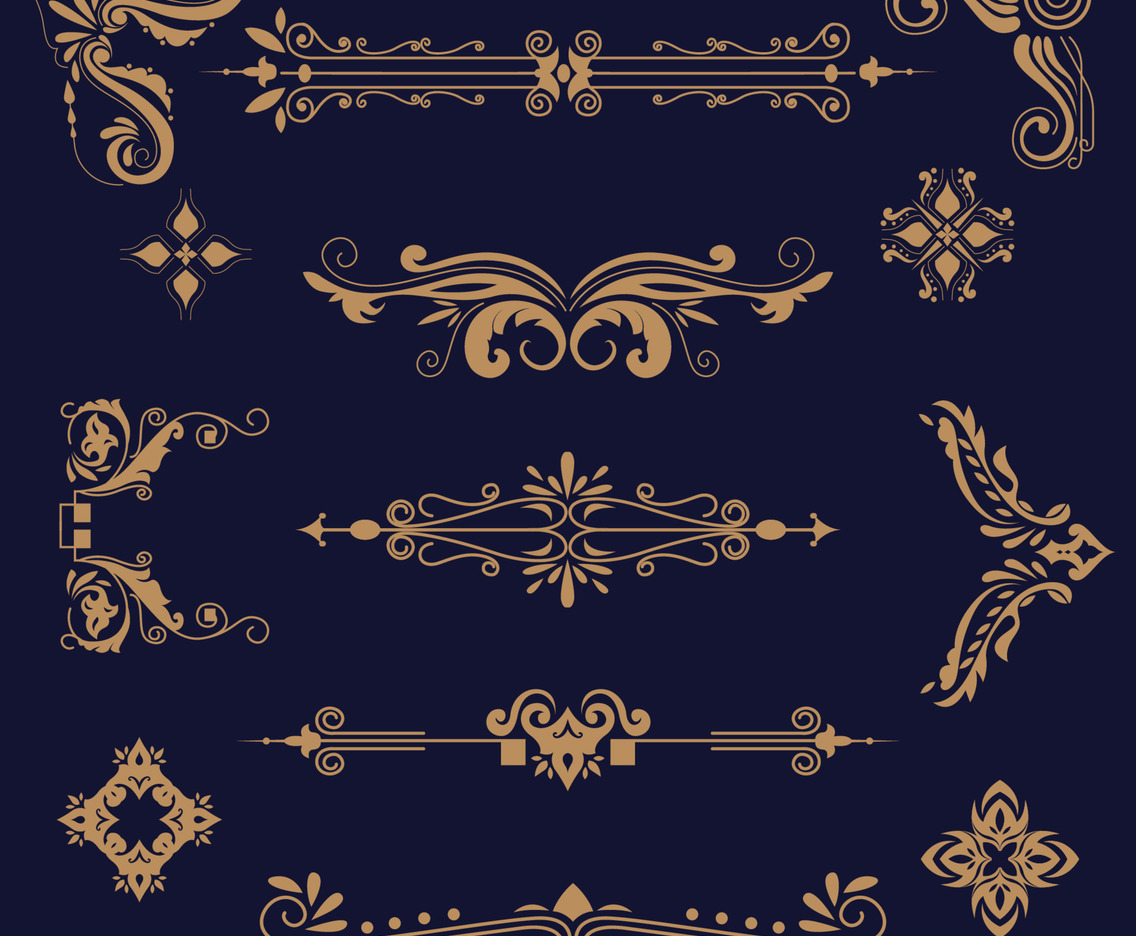 Border Element with Gold Color