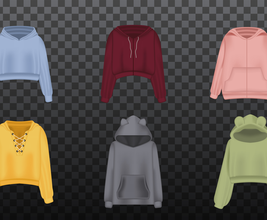 Hoodie Mock-Up with Alternative Colors and Hood Type
