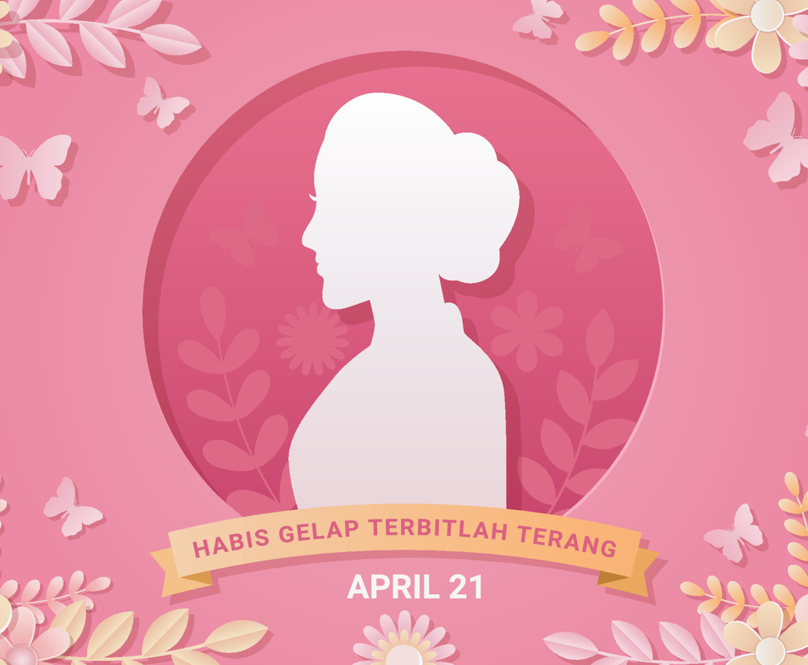 Kartini Background with Paper Cut Style