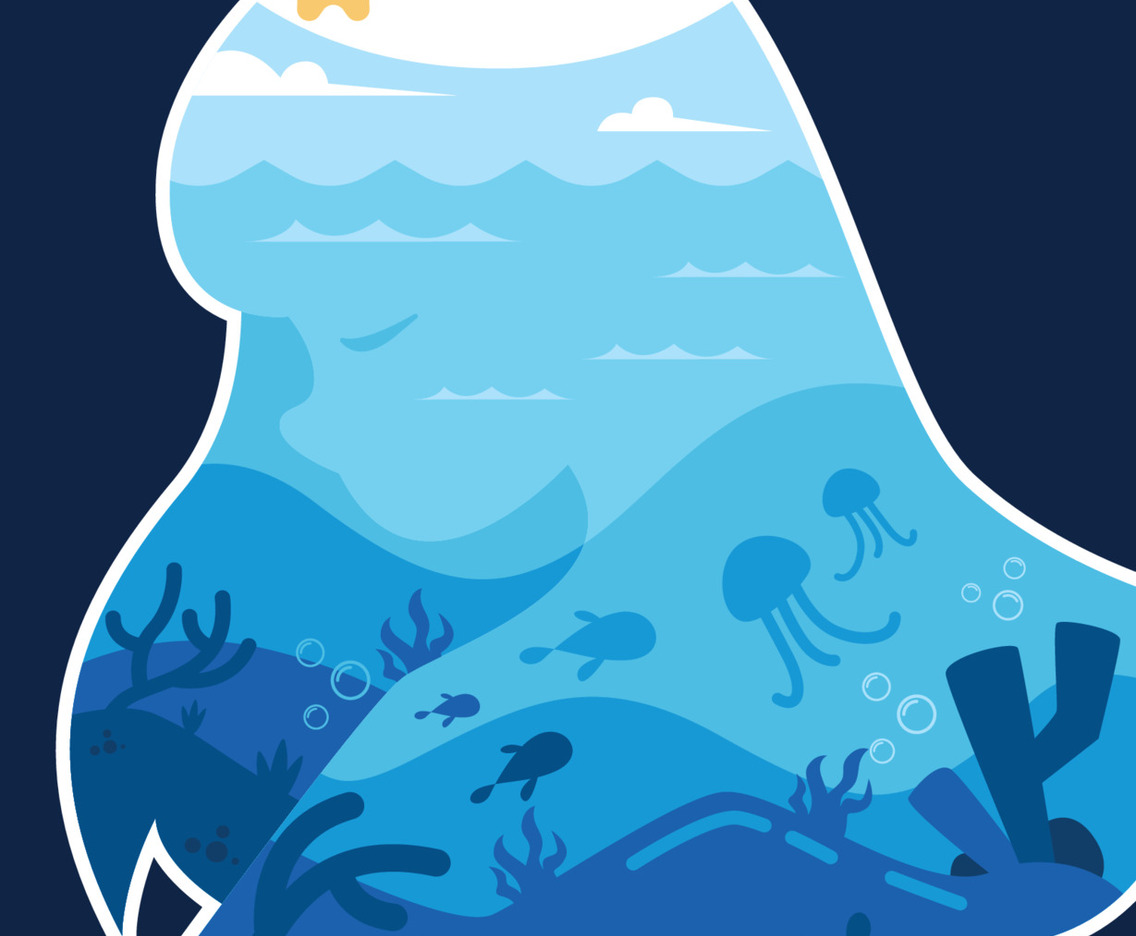 Flat World Mother Ocean Day with Vertical Template