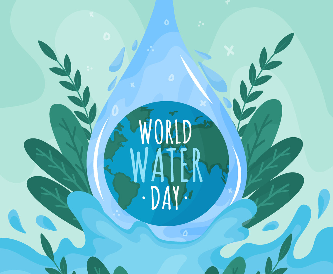 World Water Day Earth with Leaf