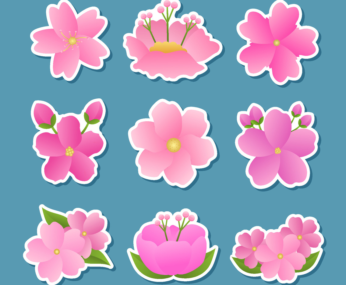 Collection of Spring Cherry Blossom Sticker Pack