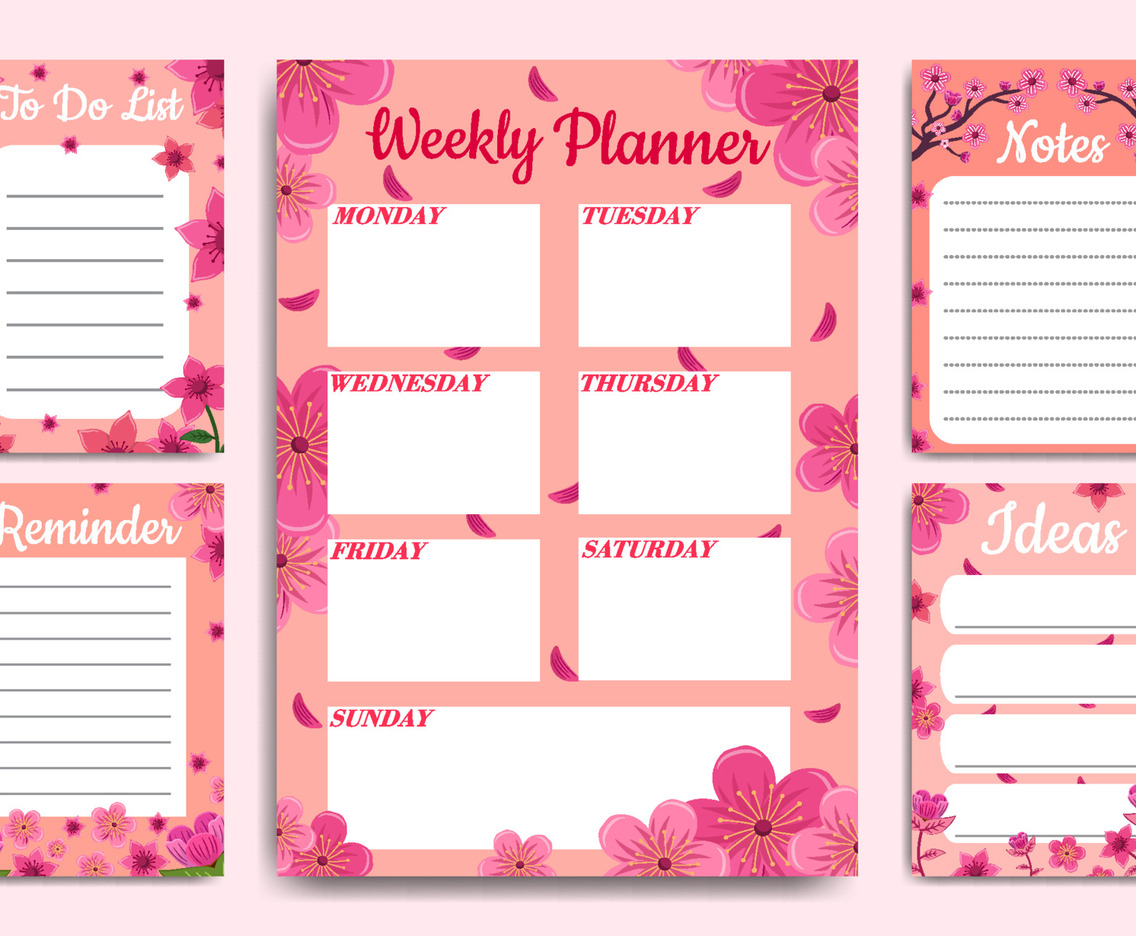 Journal Template Spring Cherry Blossom