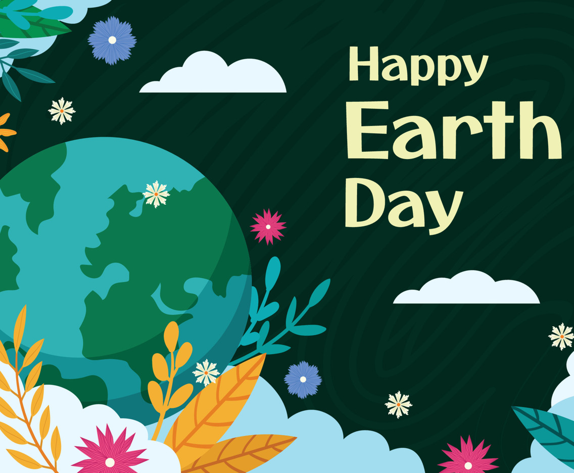 Earth Day with Floral Background