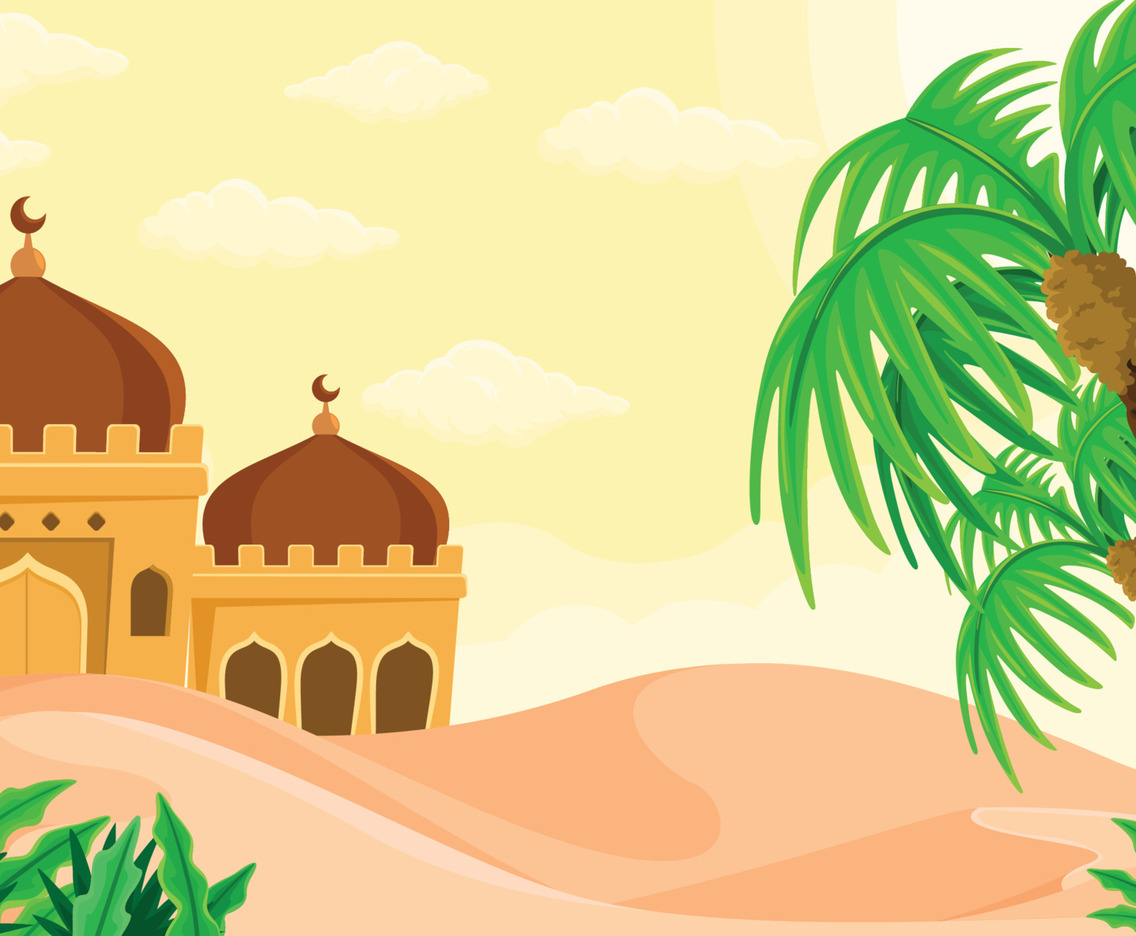 Mosque In The Desert Background