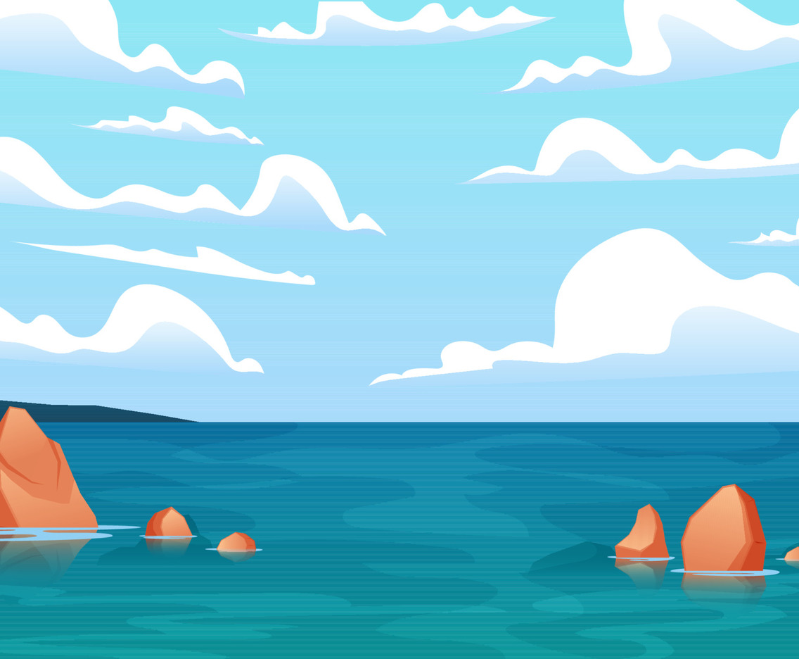 Ocean Background with Lighthouse