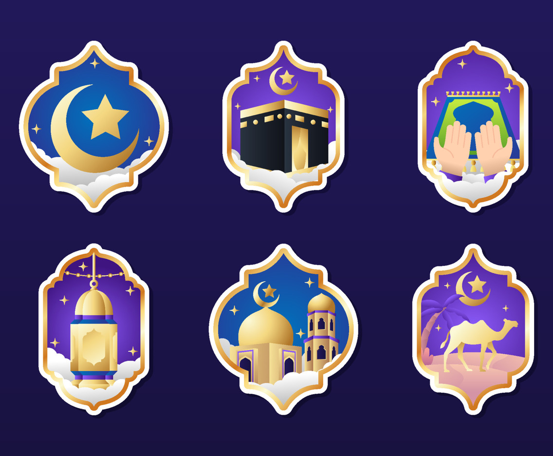 Ramadan Kareem Sticker Label Set