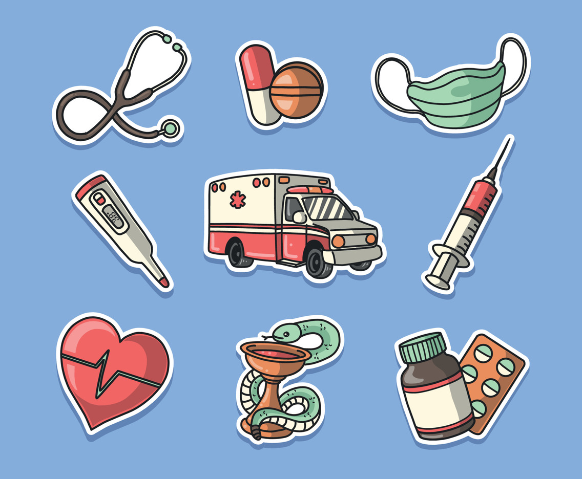 Medical Healthcare Sticker Set Medical Healthcare Sticker Set
