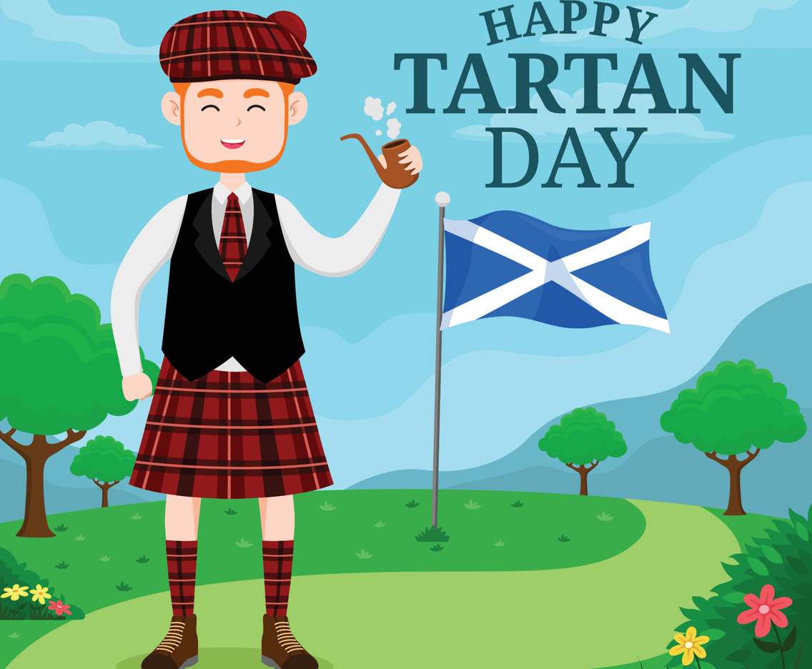 Happy Tartan Day with Scottish Man