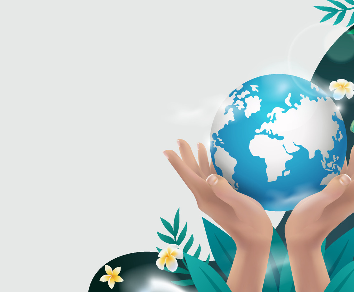 Hand Holding Earth Background Concept