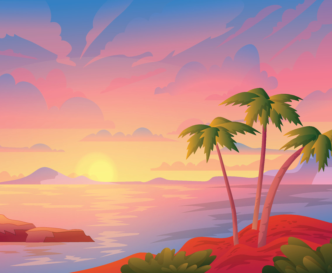Sunset Beach Background