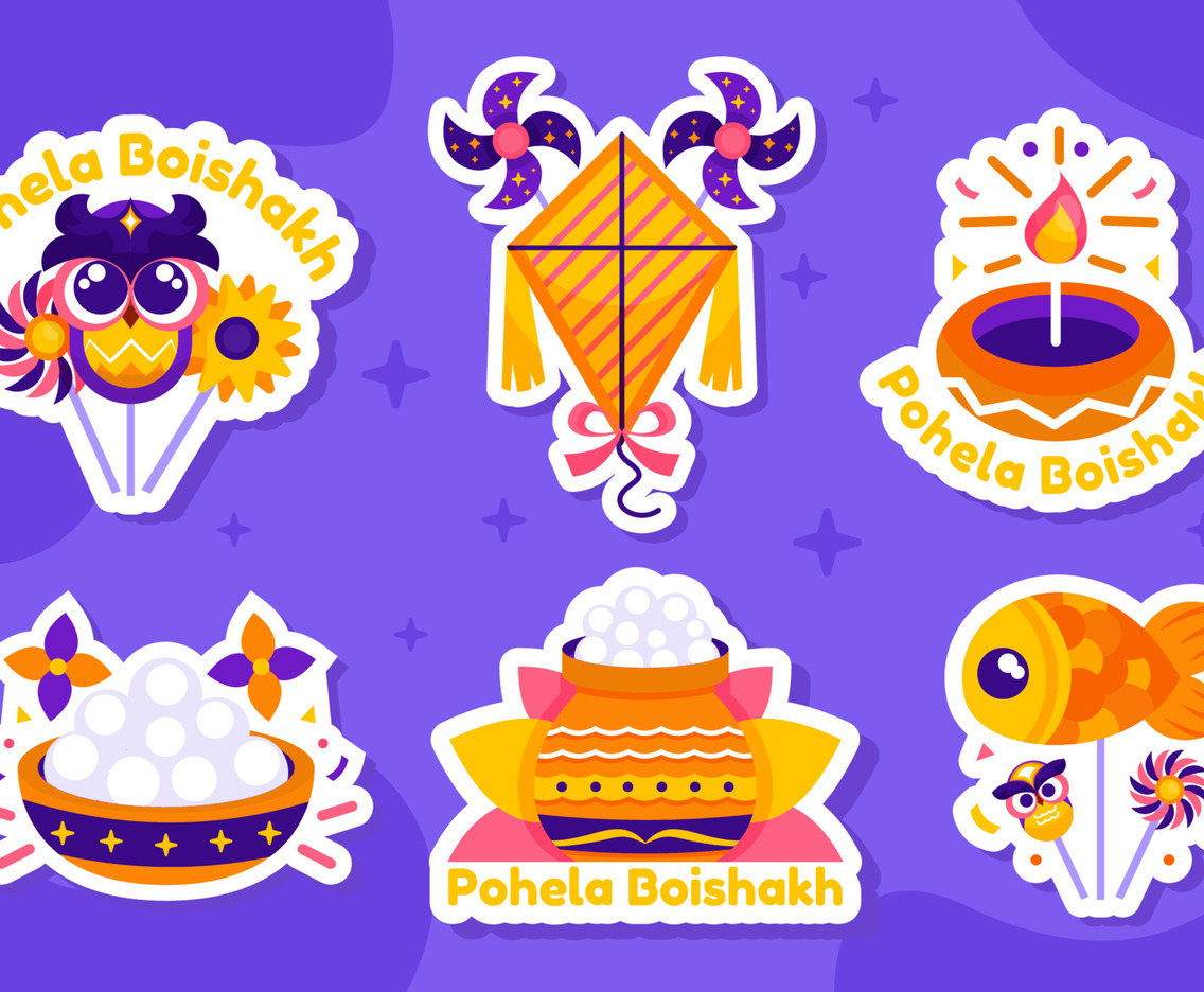 Celebrate Pohela Boishakh Sticker Set