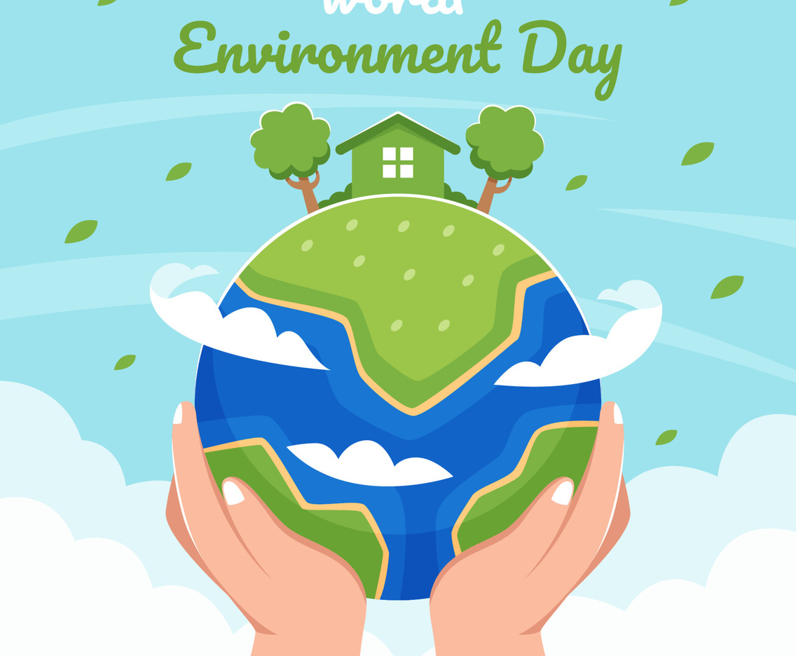 World Environment Day Celebration with Hands Holding Earth