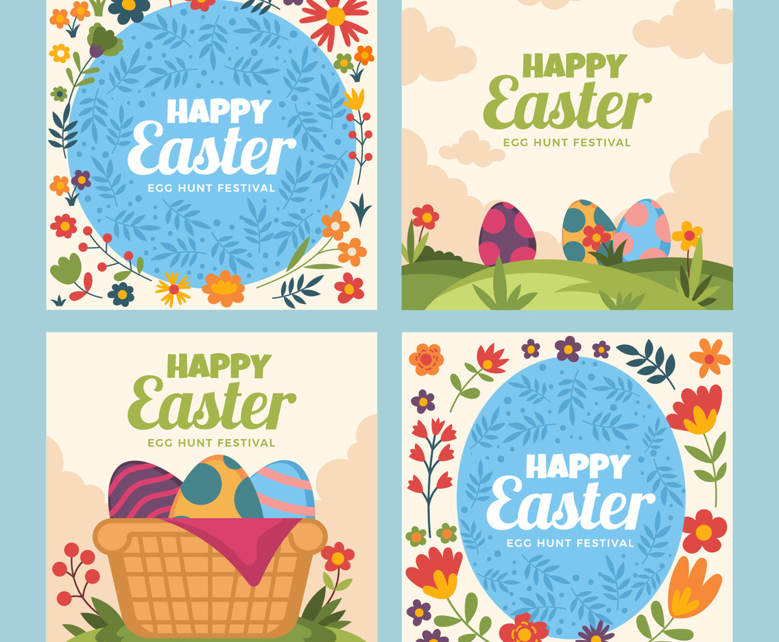 Set of Happy Easter Cards