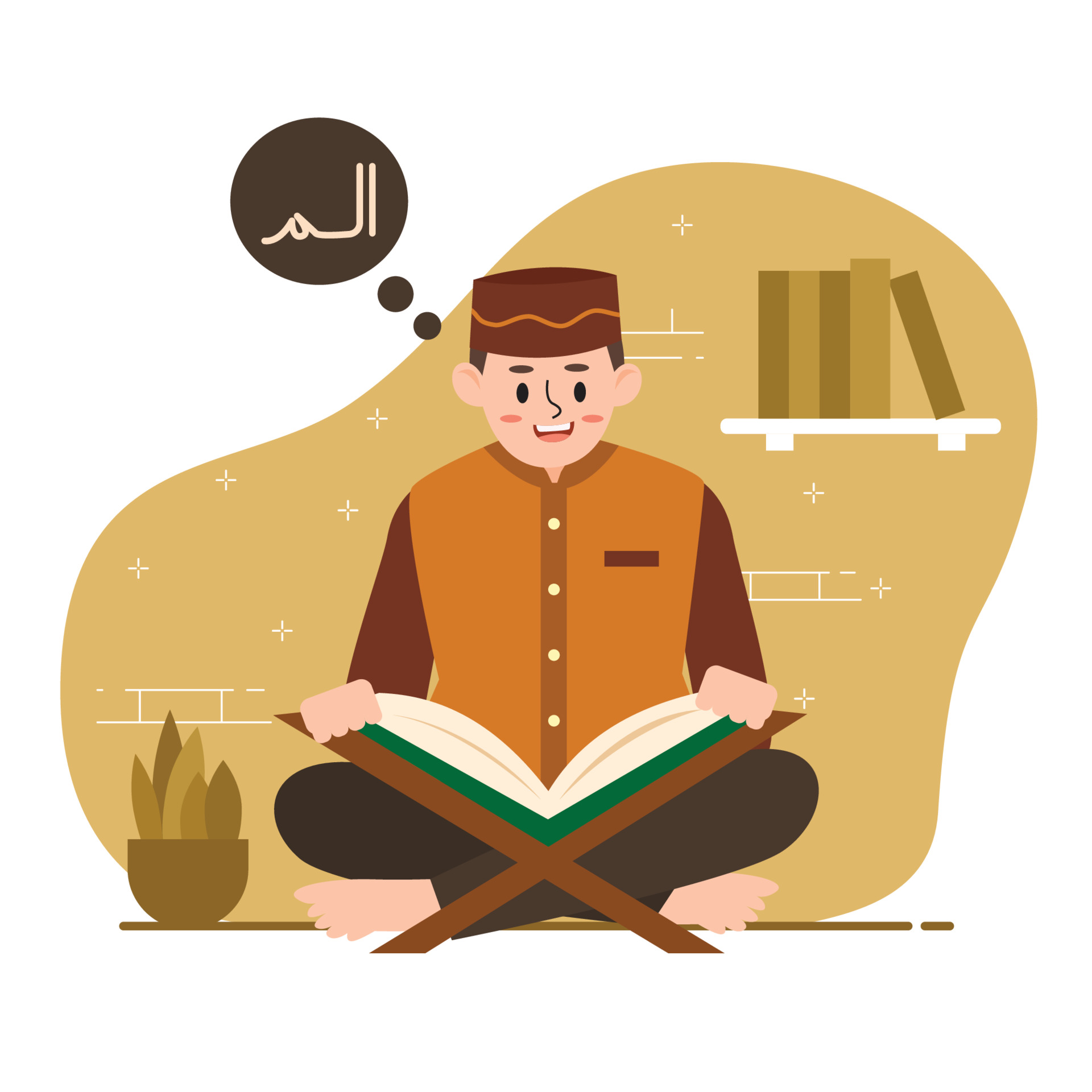 Man Reading The Quran