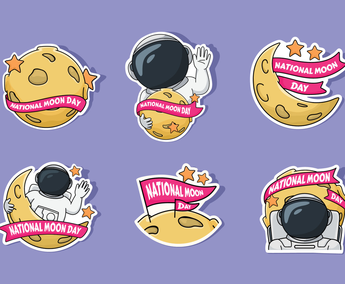 National Moon Day Sticker
