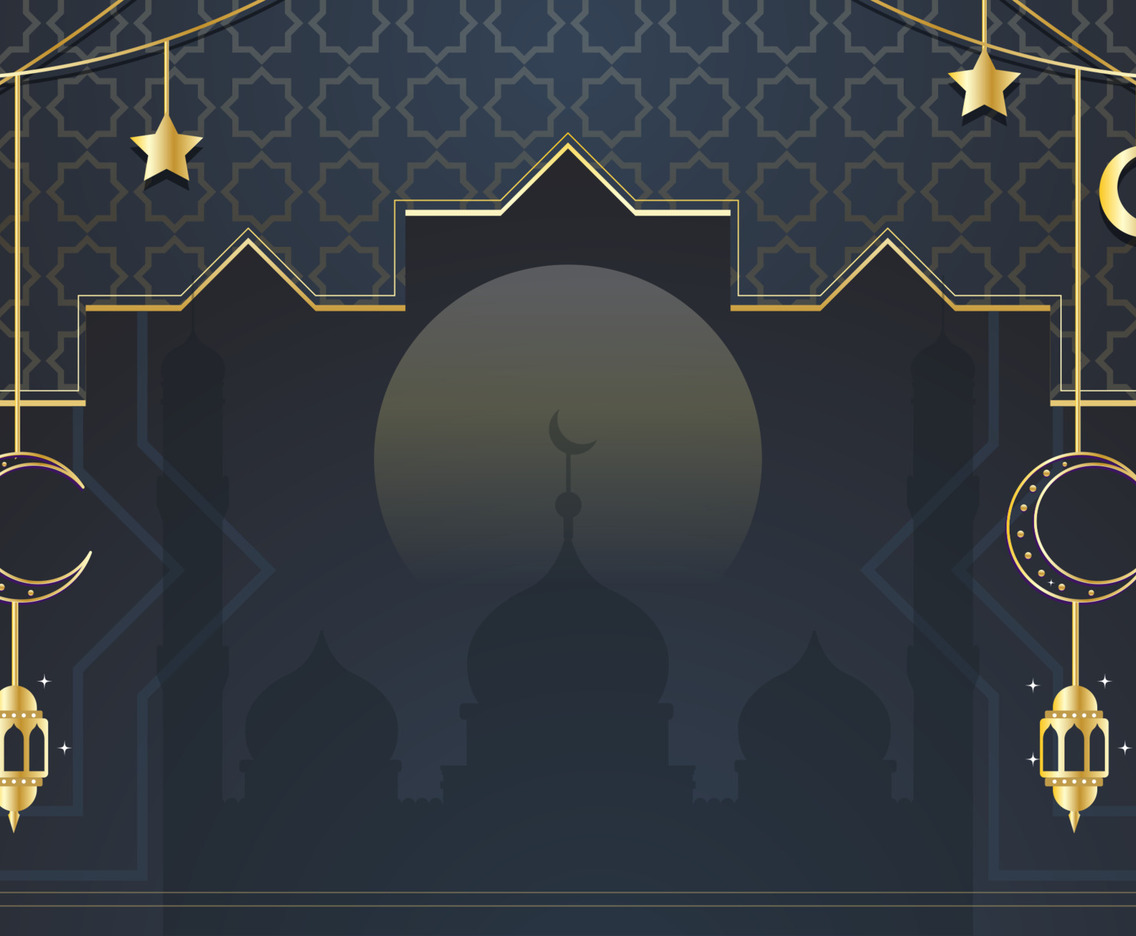 Minimalist Gold Ornament Eid Mubarak Background