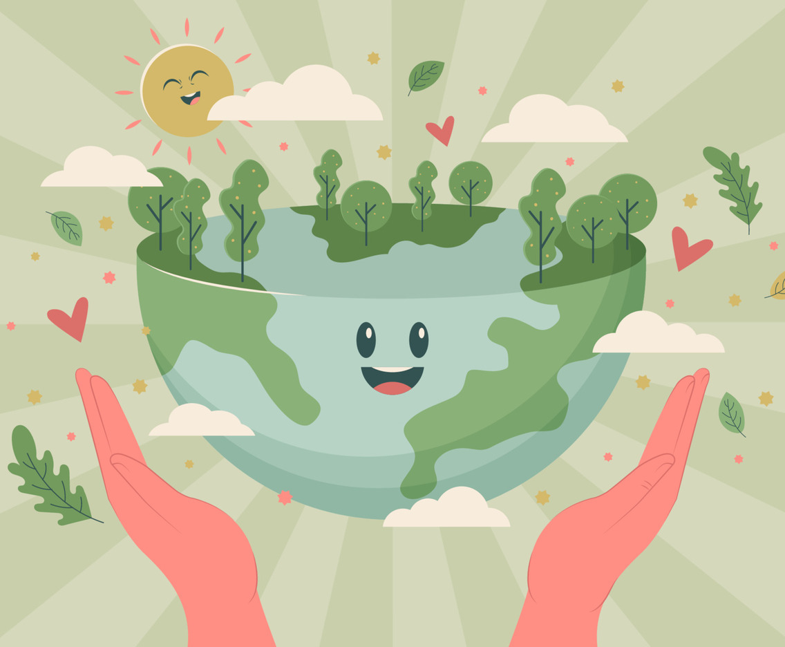 World Environment Day with Cute Earth