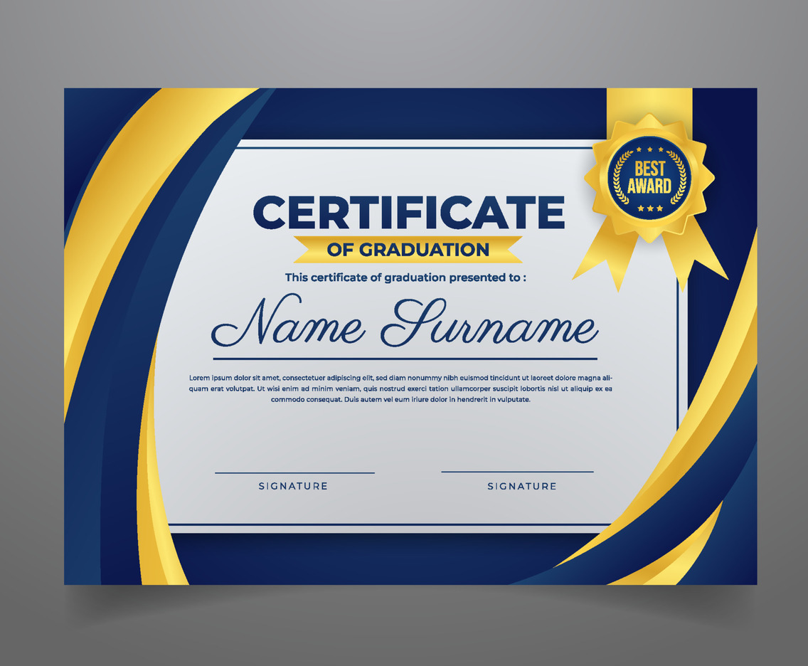 Template of Graduation Certificate