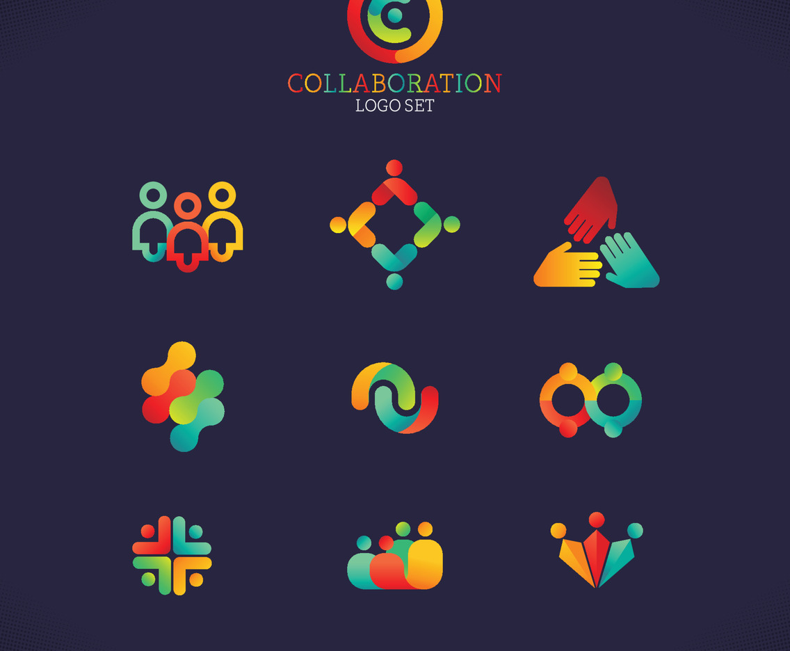Gradient Collaboration Logo Set FreeVectors Gradient Collaboration Logo Set FreeVectors