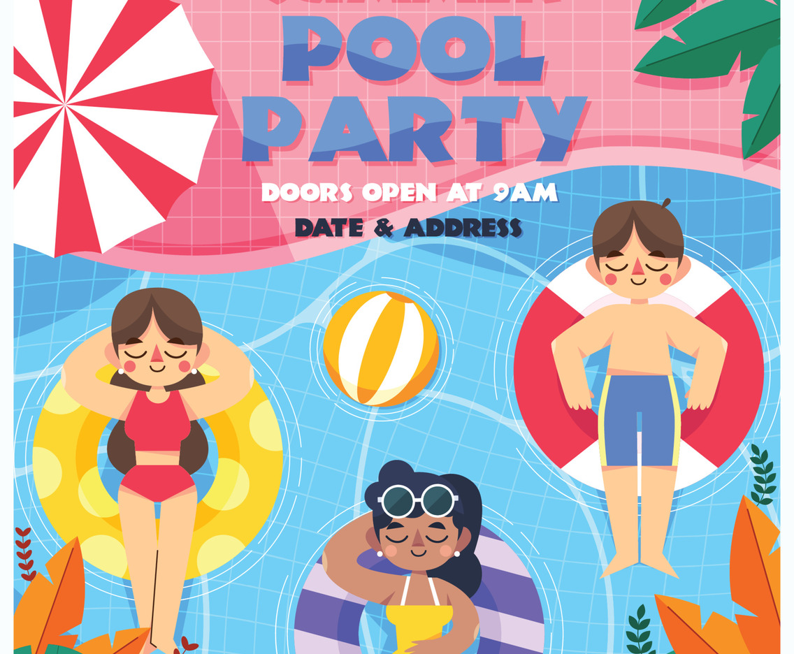 Summer Pool Party Invitation Poster