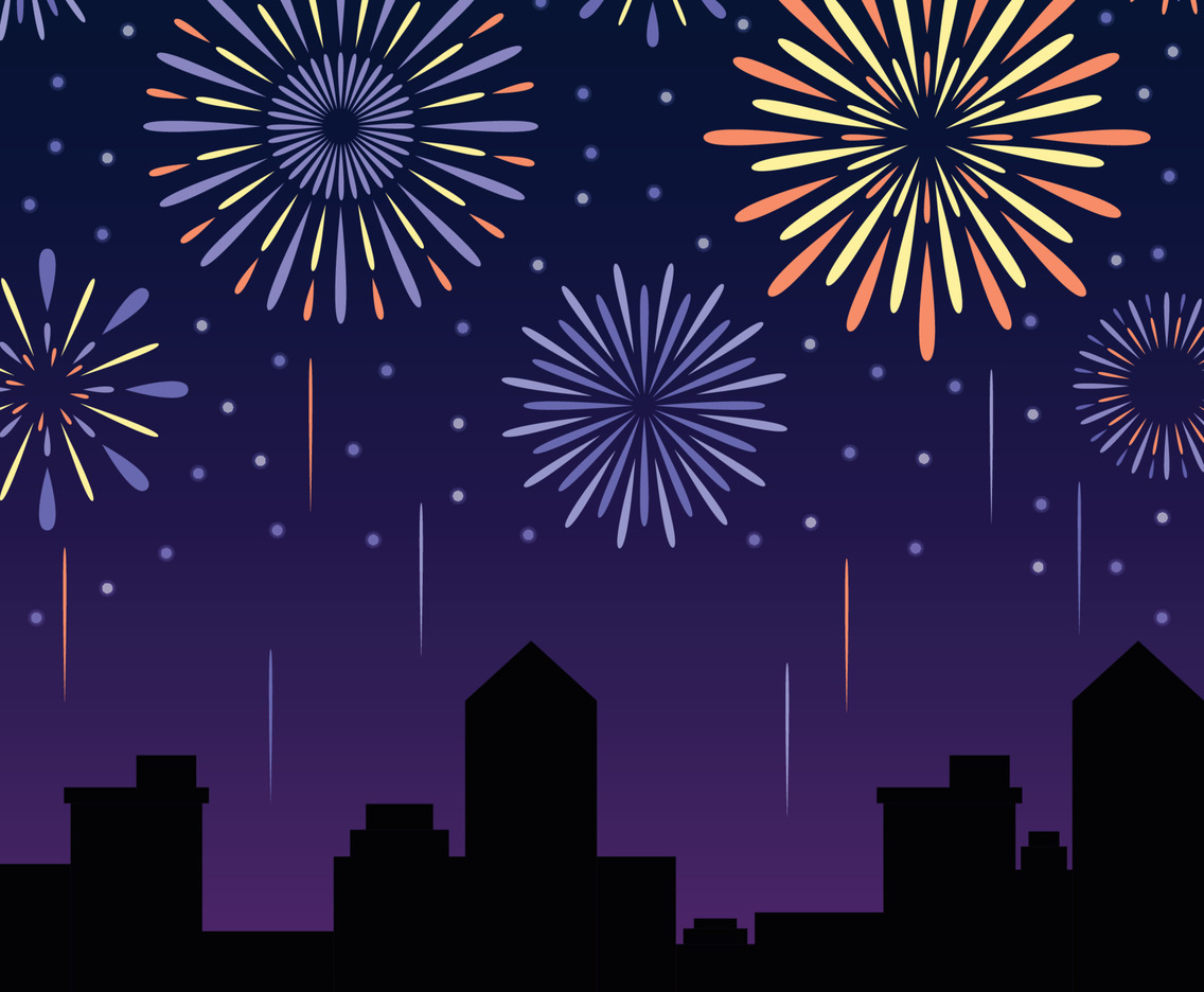 Firework In The Night Background
