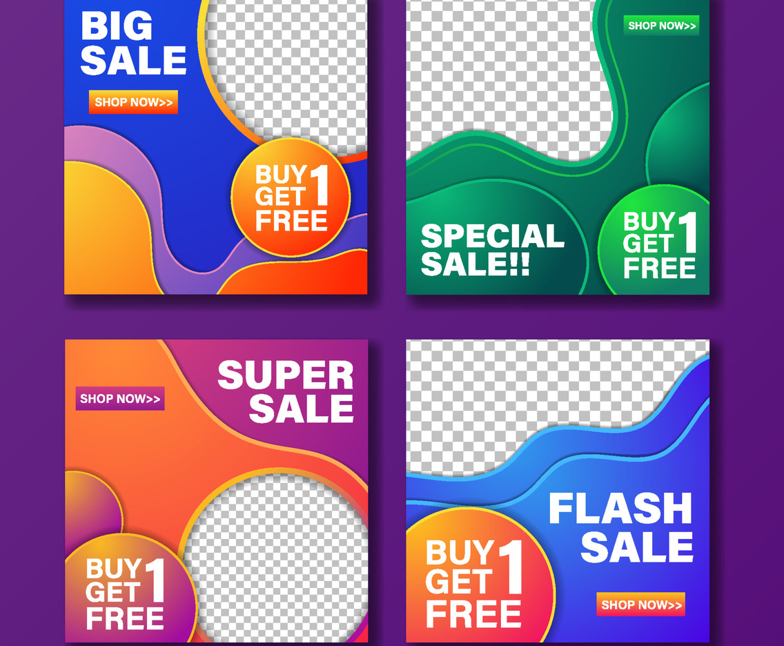 Set of Buy 1 Get 1 Free Social Media