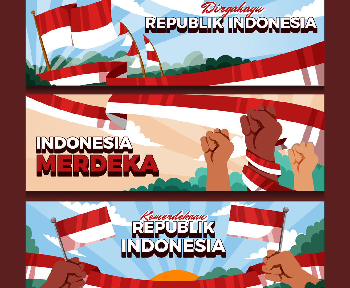 Perayaan Hari Kemerdekaan Dirgahayu Republik Indonesia Banner