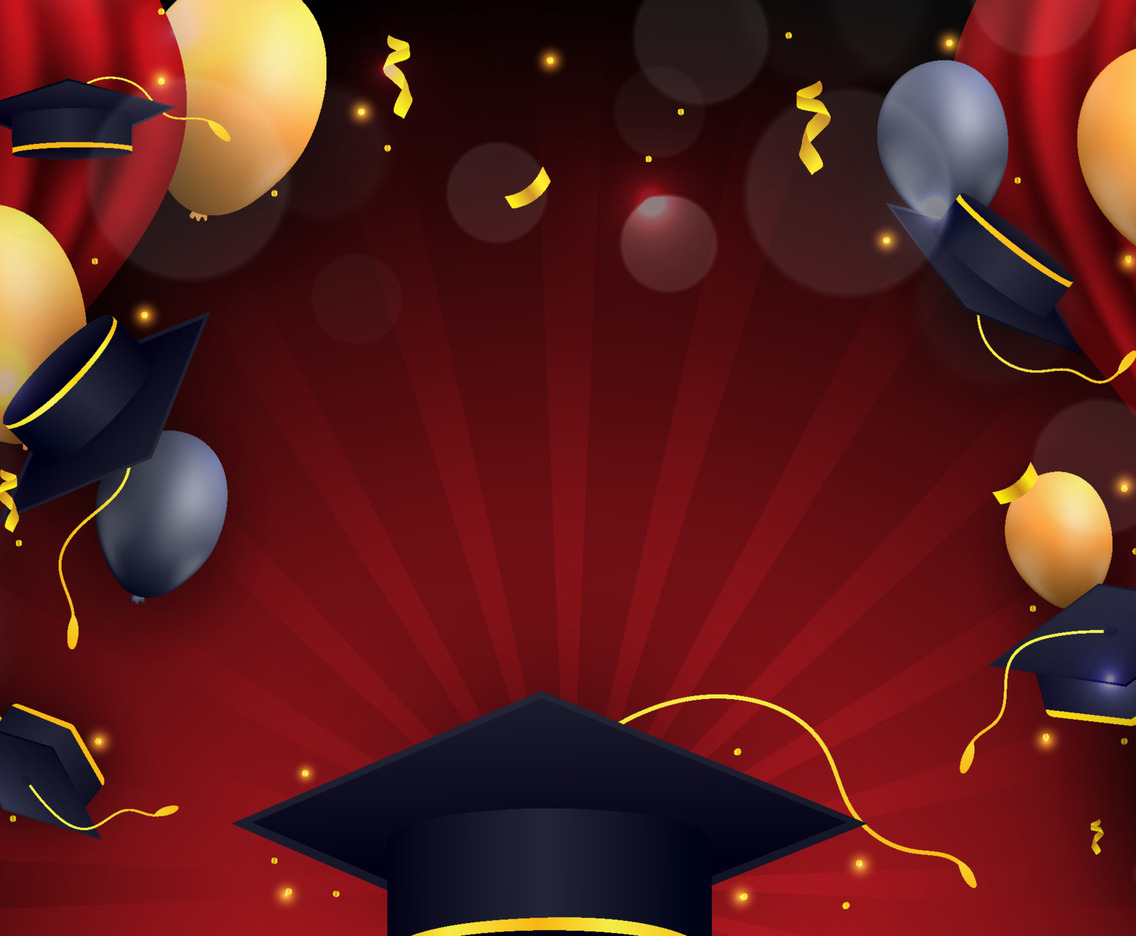 Realistic Curtain Graduation Background