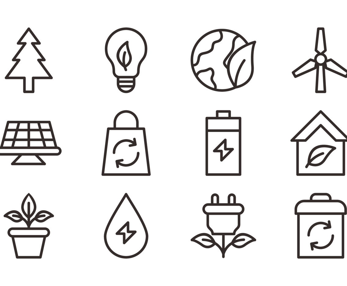 Green Technology Simple Outline Icon Collection