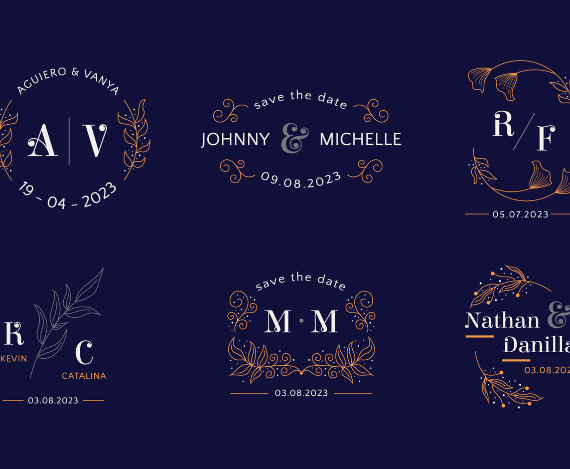Elegant Wedding Monogram with Initial Name