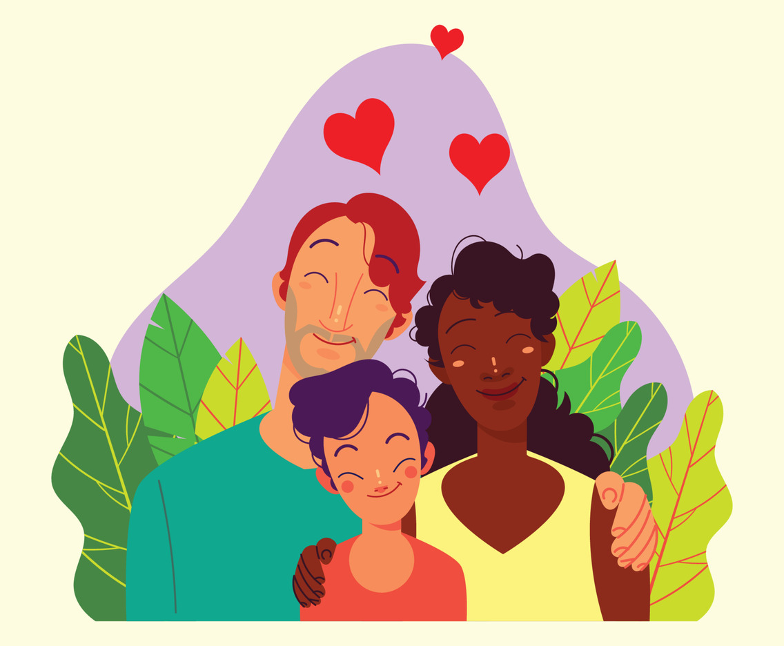 Happy Interracial Family