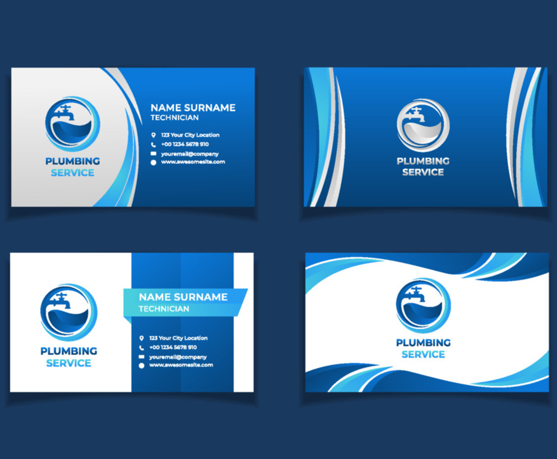 Plumbing Services Business Card Template Set