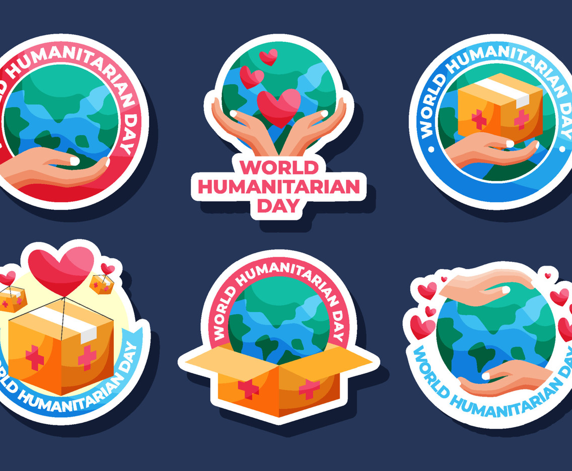 World Humanitarian Day Stickers Set
