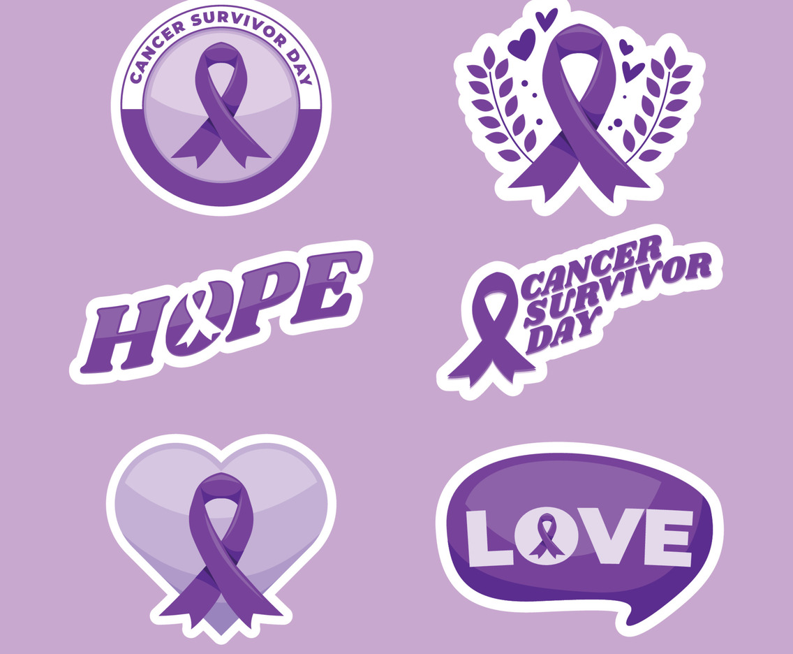 Set of Cancer Survivor Day Stickers