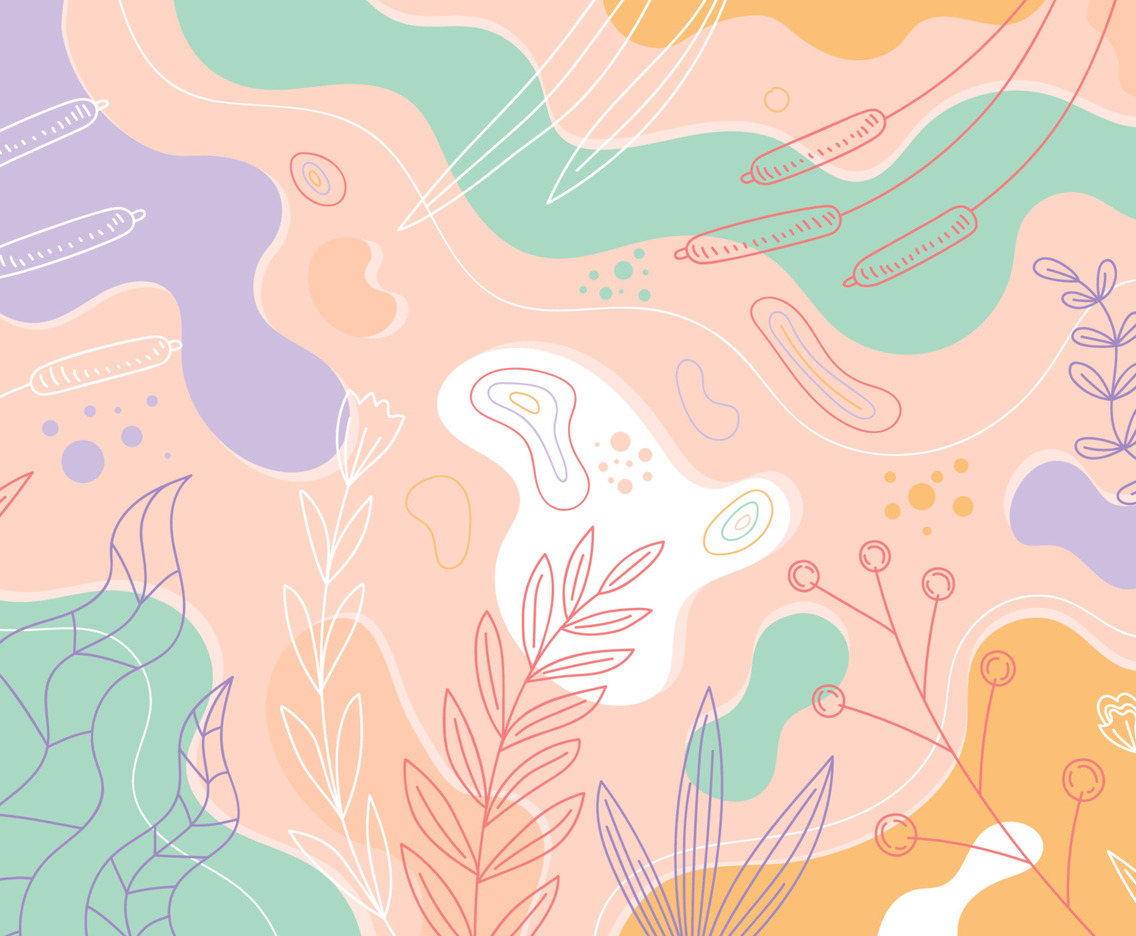 Cute Floral with Color Pastel Background