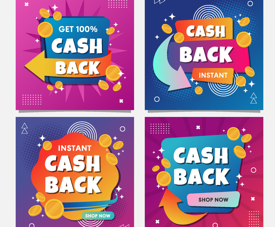 Collection of Cashback Banner for Social Media Promotional
