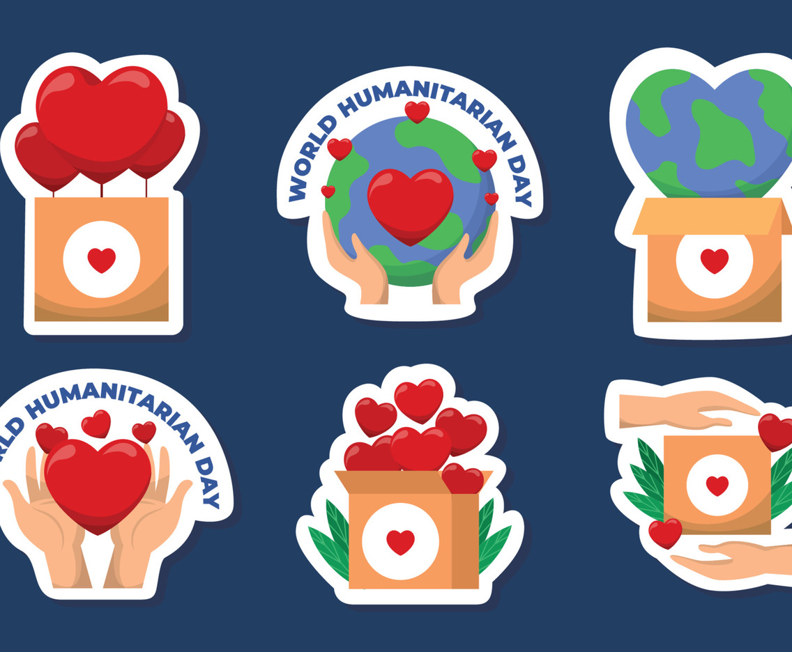 World Humanitarian Day Sticker Set