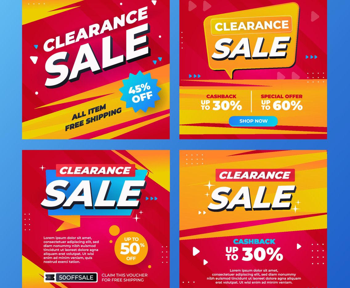 Set of Clearance Social Media Posting Collection