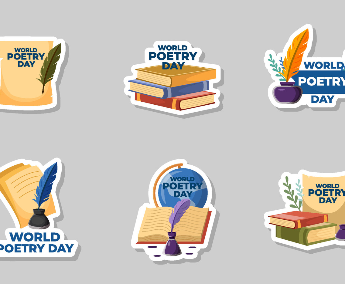 World Poetry Day Sticker Set Collection