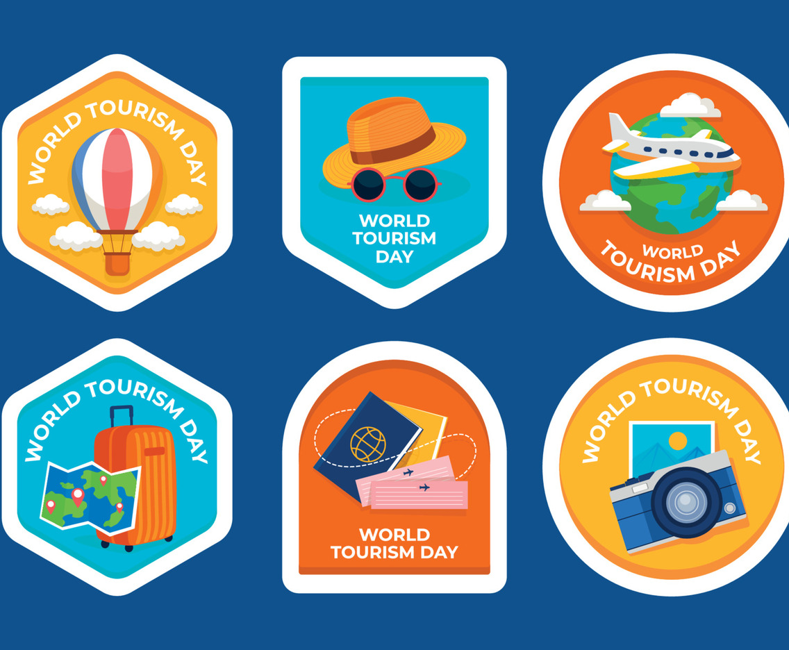 Cute World Tourism Day Sticker Collection